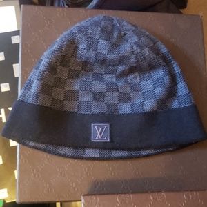 Blue Louis Vuitton beanie